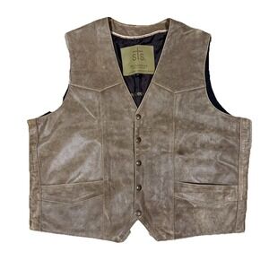 STS Ranchwear Vest Mens XL The Chisum Western Leather Cowboy Concealed Carry